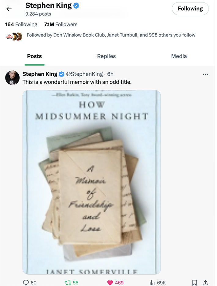 Stephen King on Twitter