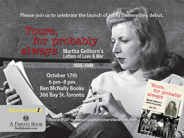 Thurs Oct 17 BOOK LAUNCH 6-8 p.m. Ben McNally Books, 366 Bay Street, Toronto. Free admission.