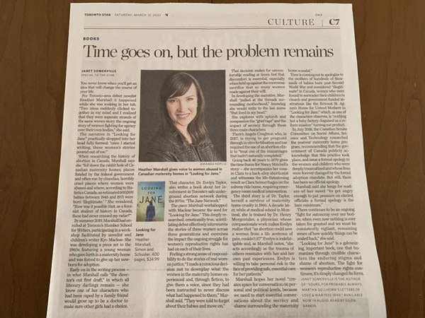Toronto Star: PROFILE Heather Marshall, Looking for Jane