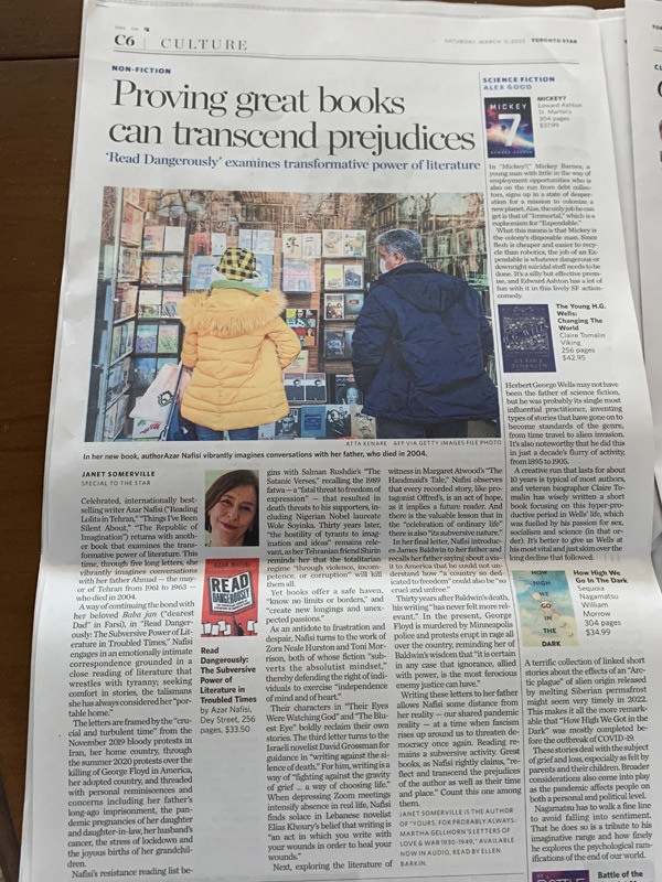 Toronto Star: FEATURE Azar Nafisi, Read Dangerously