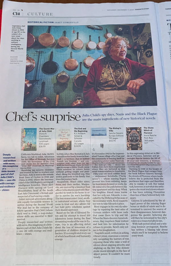 Julia Child’s spy days, Nazis and the Black Plague are the subjects of new historical novels