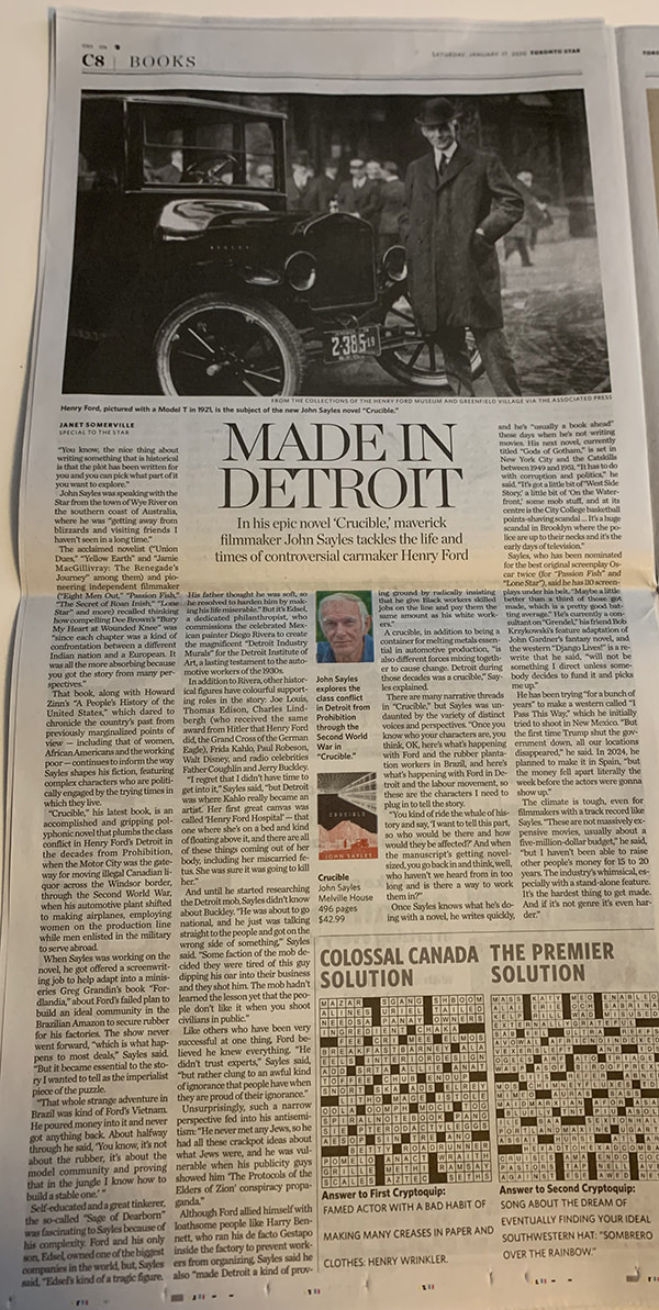 John Sayles Profile: Maverick Filmmaker Just Wrote an Epic Novel about the Original Controversial Carmaker