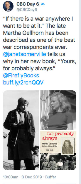 CBC Day 6 Interview with Brent Bambury, aired December 7, 2019