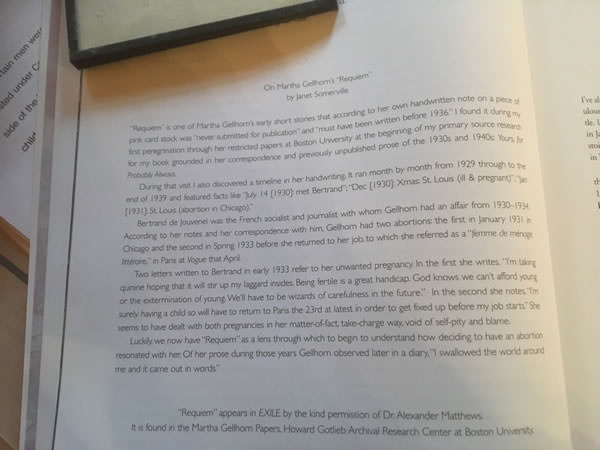 On Martha Gellhorn's "Requiem" in Exile: A Literary Quarterly, Volume 42, Issue 4