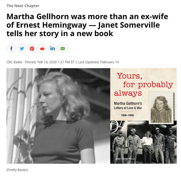 CBC The Next Chapter conversation, aired February 14, 2020